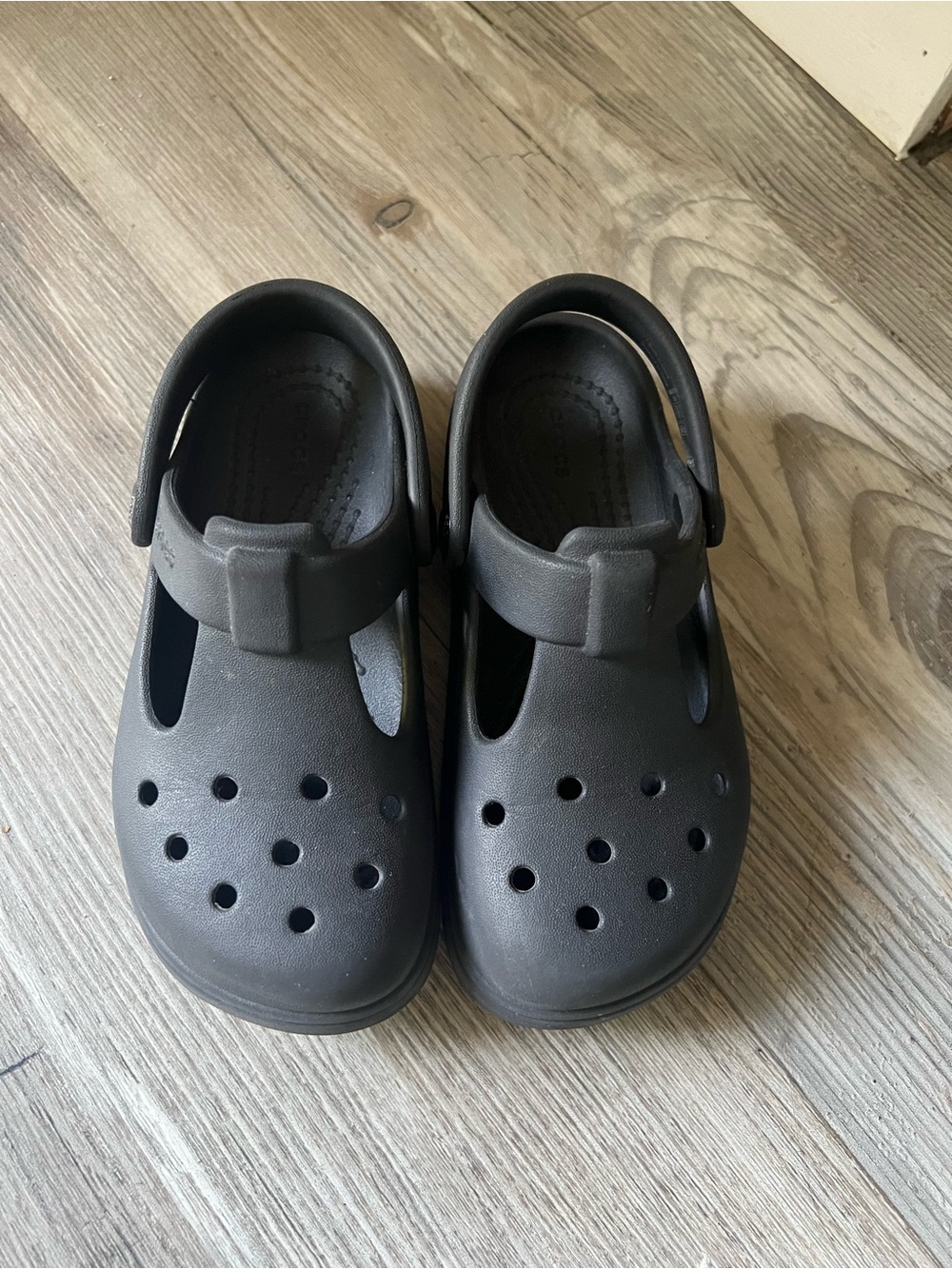 Kids Classic Crocs MaryJane Black Clogs